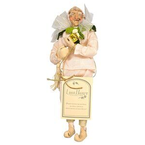Lynn Haney Christmas Elf Vintage Folk Art Posable Shelf Sitter Figurine 10”